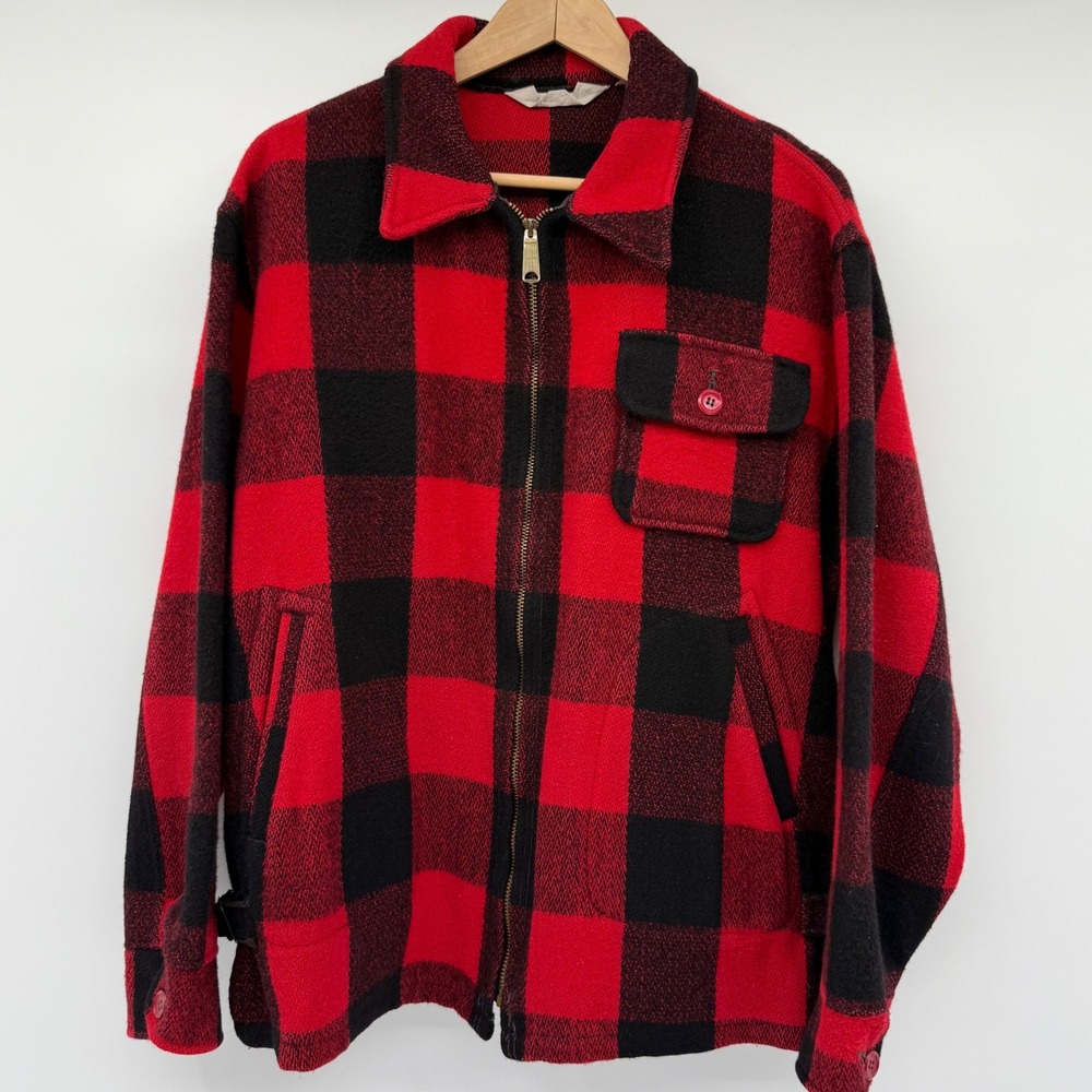 Vintage Buffalo Plaid Shacket Size‎ Large No Brand Cabincore Lumber Jack Bonfire